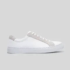 TRAUKO - Zapatilla Hombre Cuero Blanco Oxford
