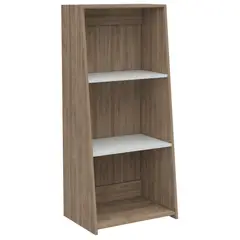 FMFURNITURE - Biblioteca - Blanco y Café Claro 120x53.1x37.9 cm