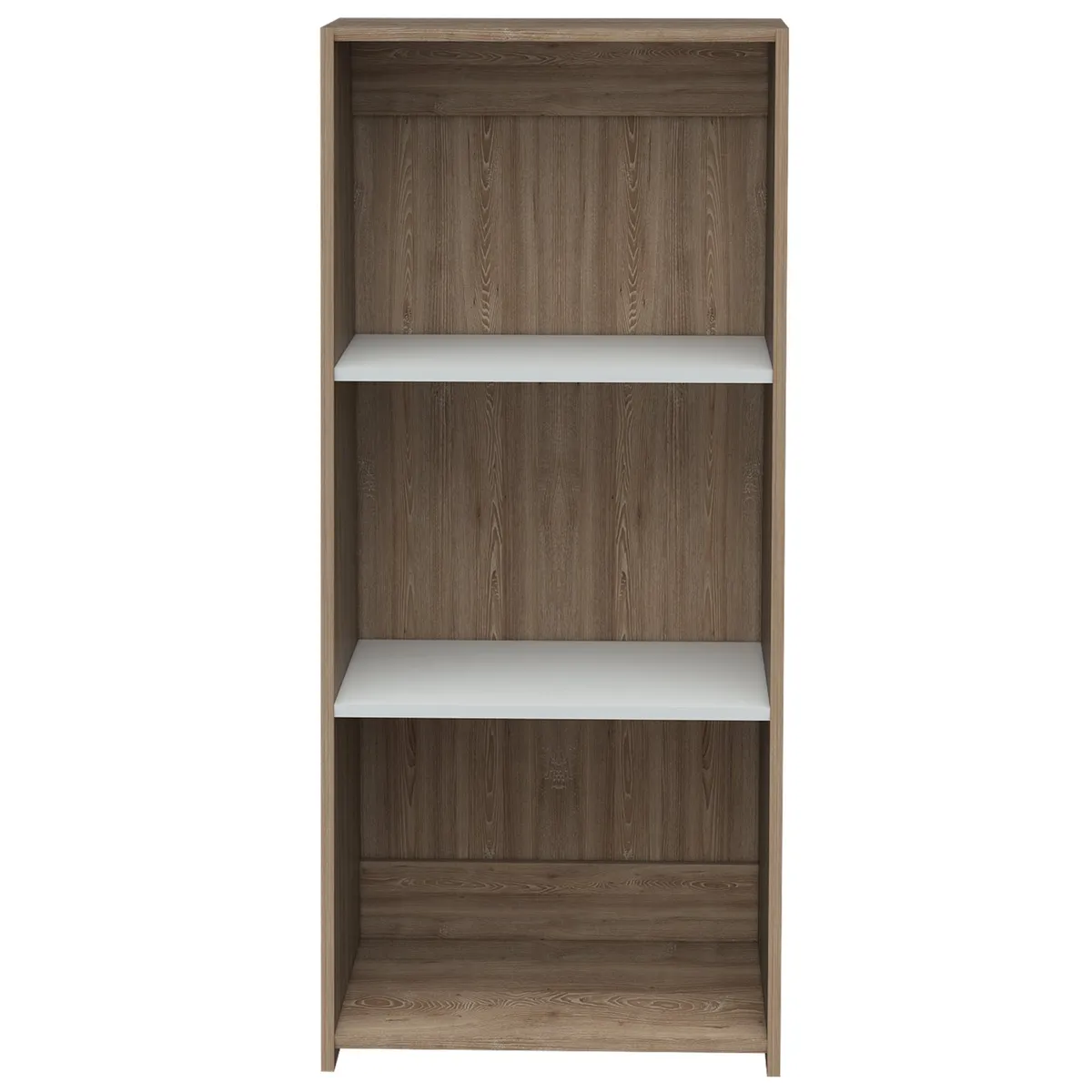 FMFURNITURE - Biblioteca - Blanco y Café Claro 120x53.1x37.9 cm