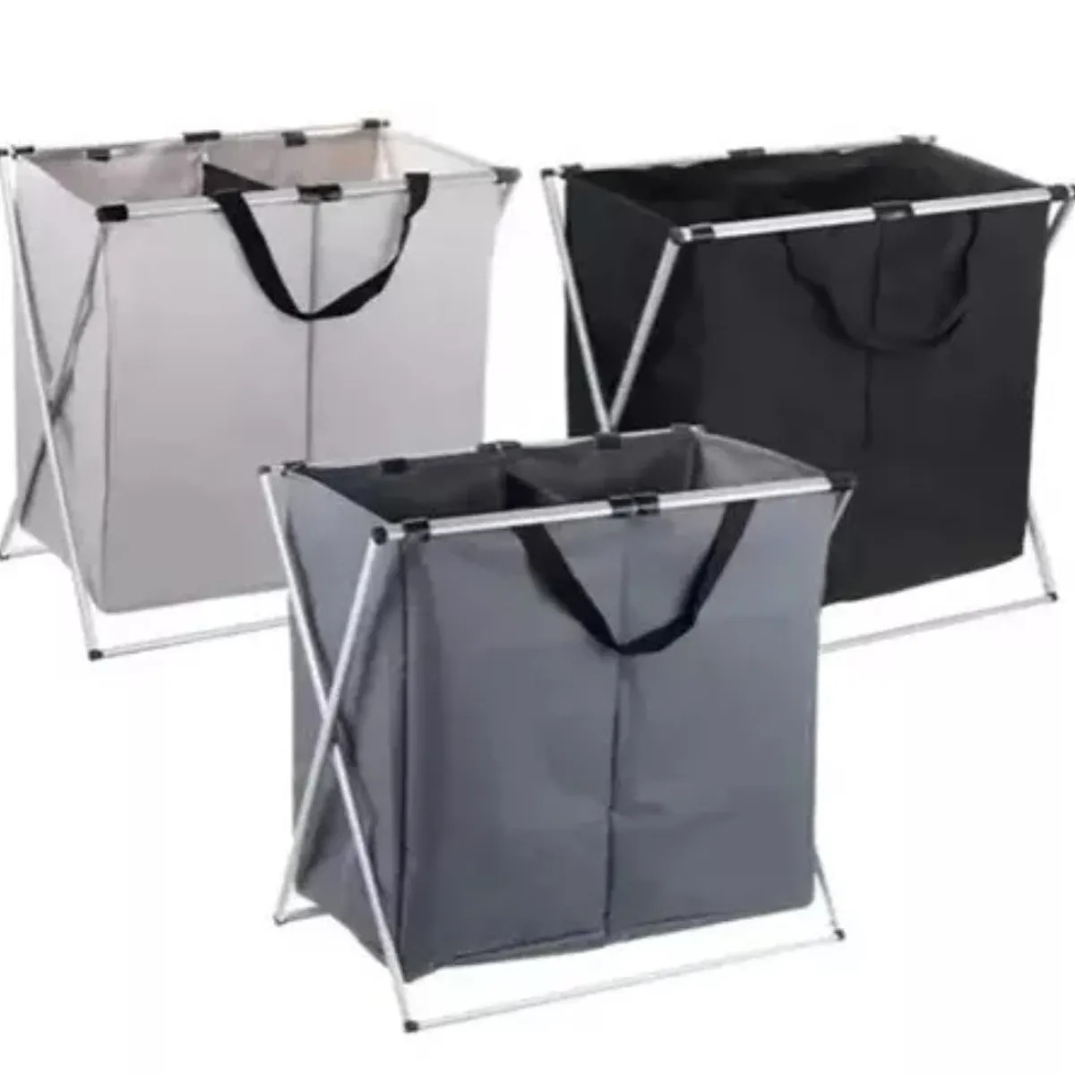 GENERICO - Cesta Canasto Plegable Almacenamiento Ropa Sucia Doble Xl GRIS CLARO