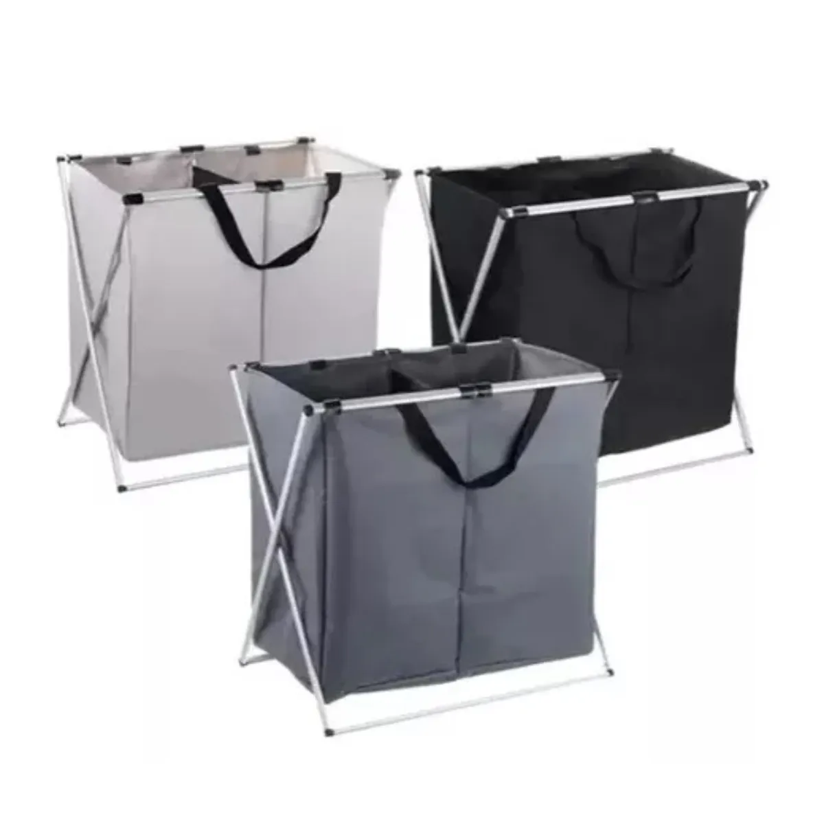 GENERICO - Cesta Canasto Plegable Almacenamiento Ropa Sucia Doble Xl GRIS CLARO