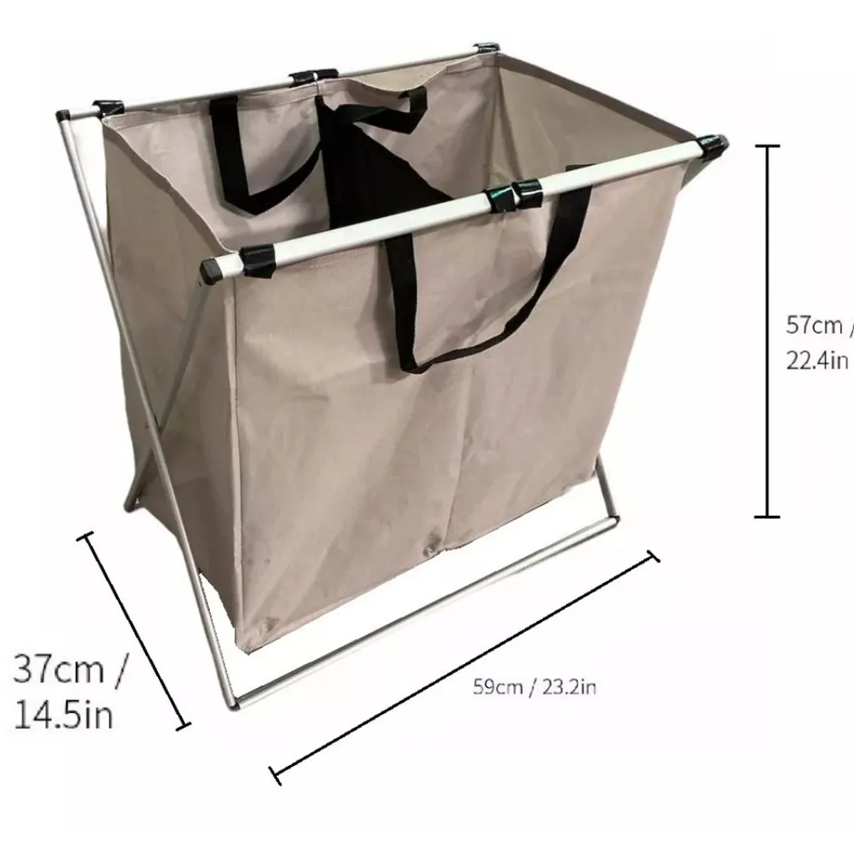 GENERICO - Cesta Canasto Plegable Almacenamiento Ropa Sucia Doble Xl GRIS CLARO