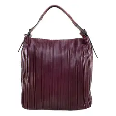 MAILEA - Cartera ecocuero con cortes verticales para mujer burdeo