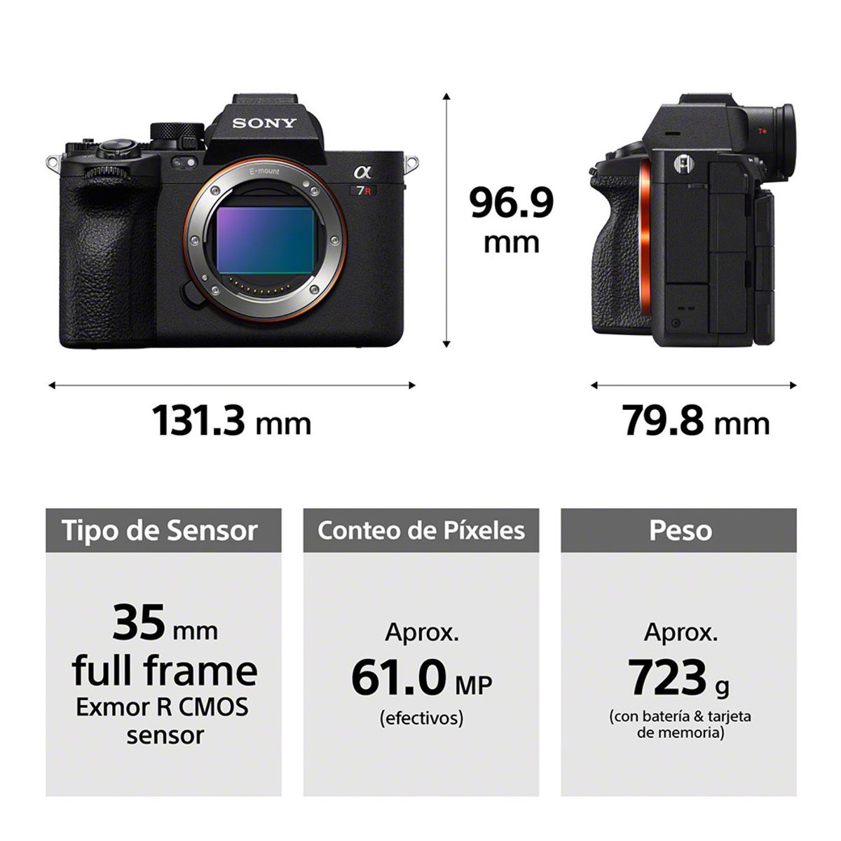 SONY - Cámara de high resolution full-frame a7R V