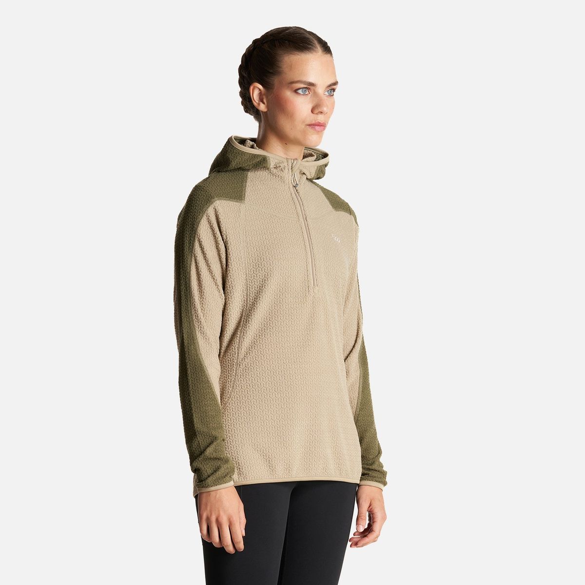 LIPPI - Poleron Mujer Jacaranda Nano-F 14 Zip Hoody Verde Grisaceo Lippi