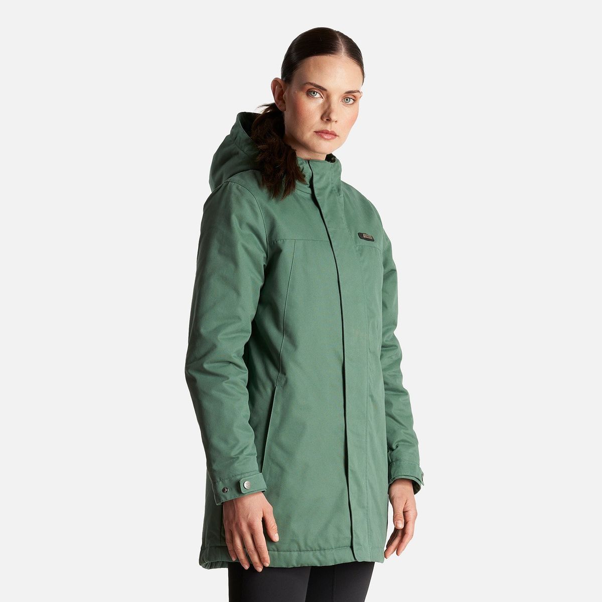 LIPPI - Chaqueta Mujer Peumo Canvas Hoody Jacket Verde Botella Lippi