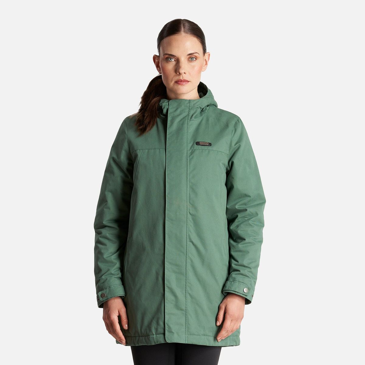 LIPPI - Chaqueta Mujer Peumo Canvas Hoody Jacket Verde Botella Lippi