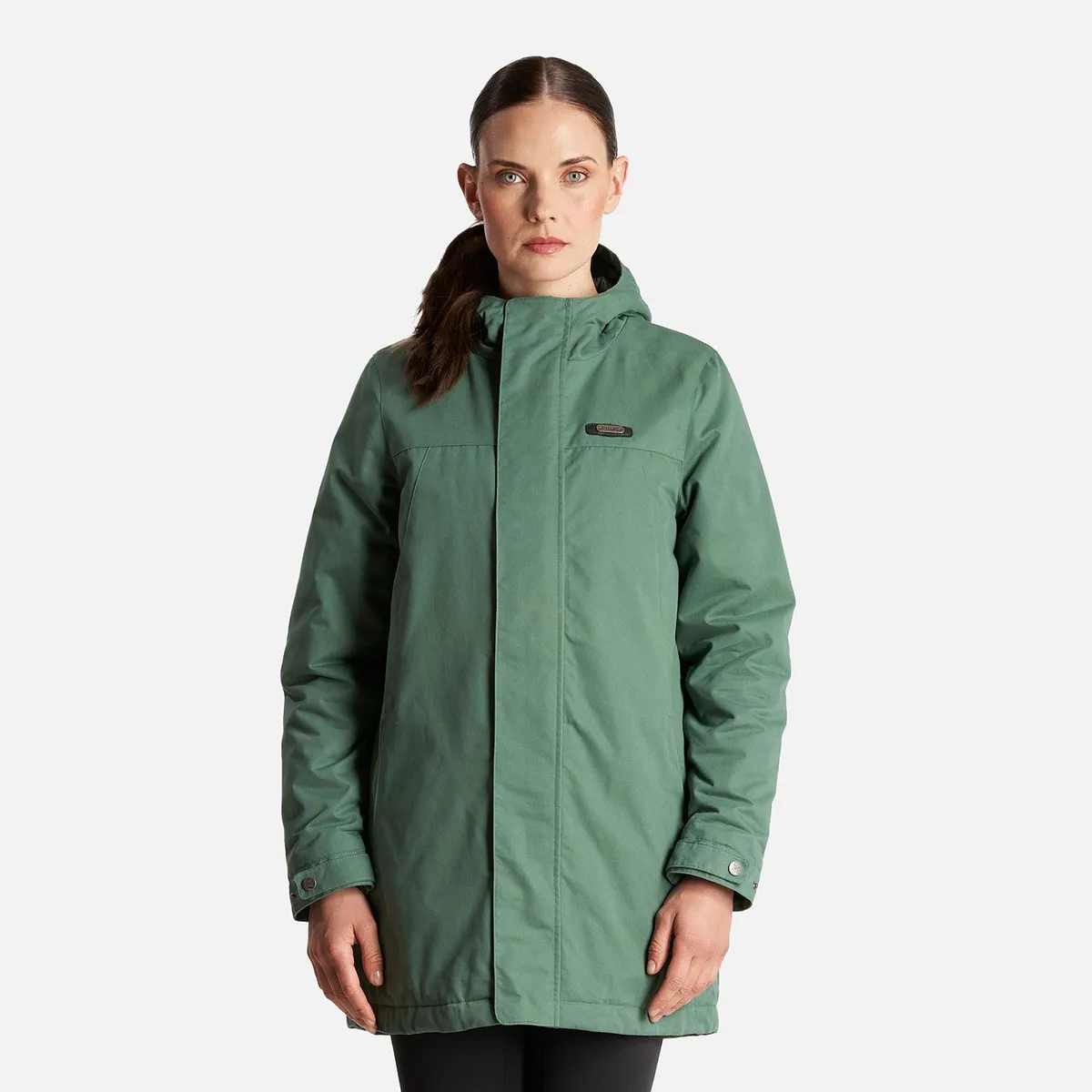 LIPPI - Chaqueta Mujer Peumo Canvas Hoody Jacket Verde Botella Lippi