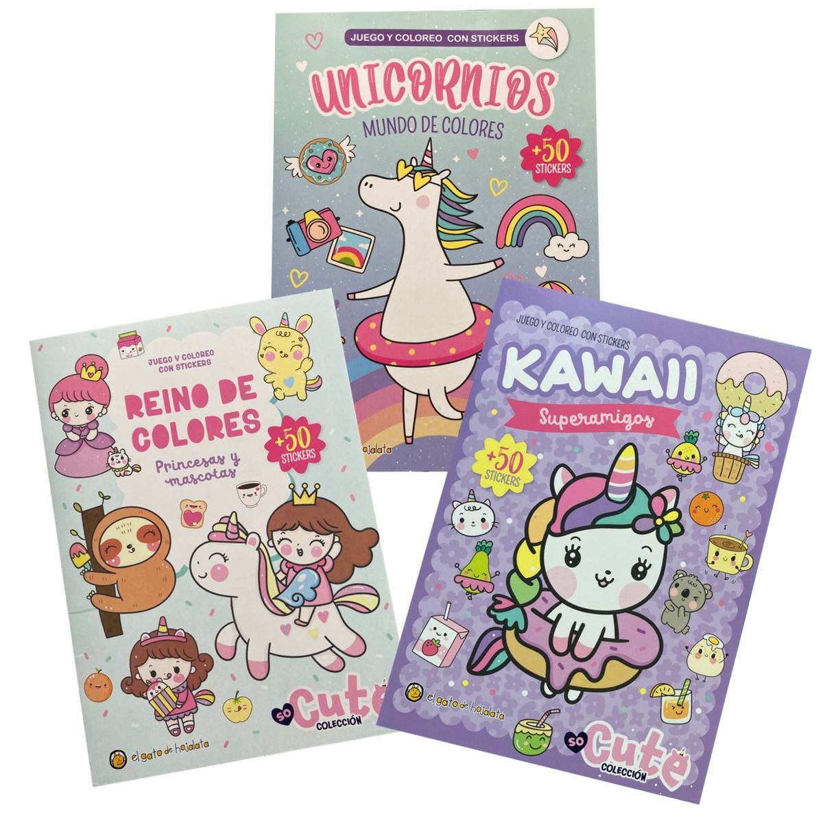 EL GATO DE HOJALATA - Libros para pintar - Juego y coloreo con stickers Pack de 3