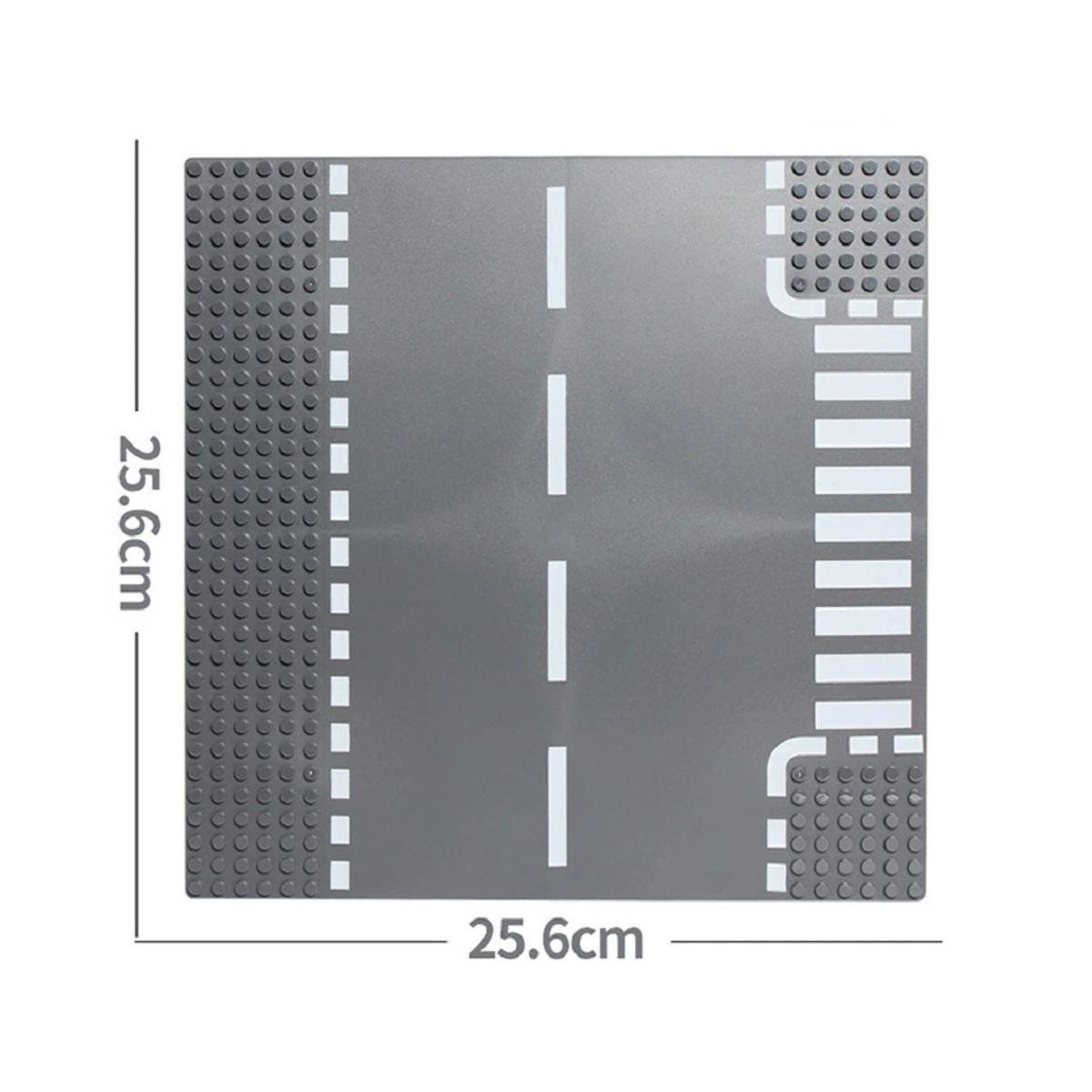 GENERICO - BASE ESQUINA CRUCE JUGUETE BLOQUES CONSTRUCCION CALLES 25X25CM