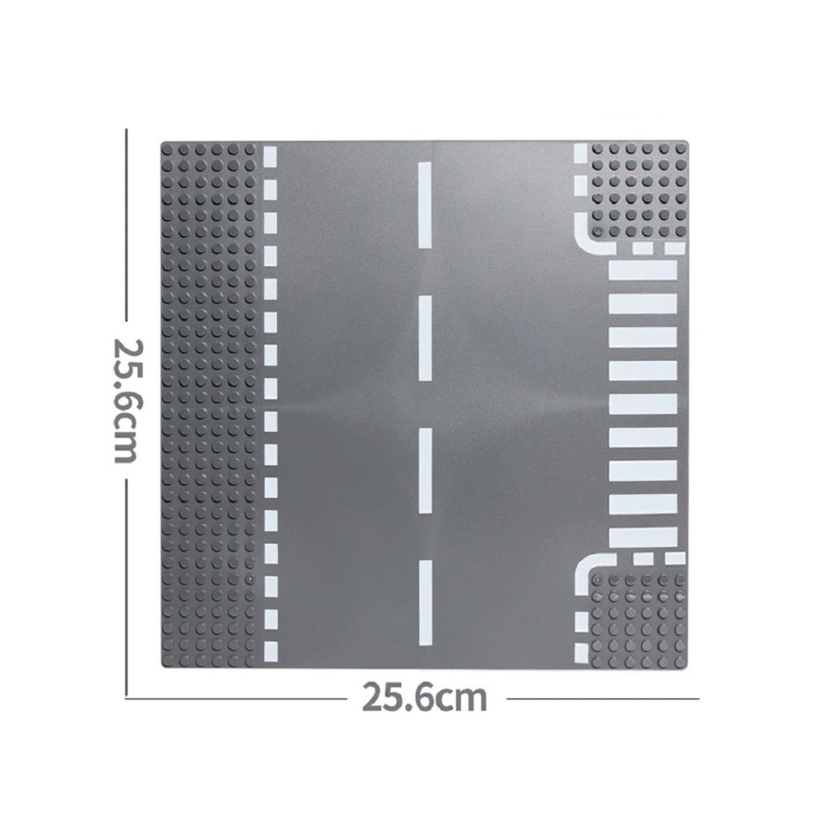 GENERICO - BASE ESQUINA CRUCE JUGUETE BLOQUES CONSTRUCCION CALLES 25X25CM