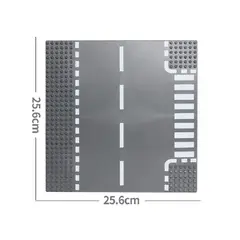 GENERICO - BASE ESQUINA CRUCE JUGUETE BLOQUES CONSTRUCCION CALLES 25X25CM