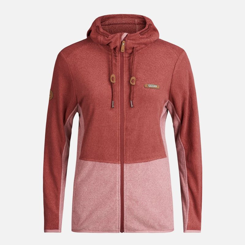 LIPPI - Poleron Mujer Stripes Nano-F Full Zip Hoody Ladrillo Lippi