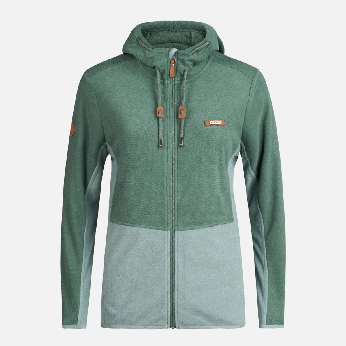 LIPPI - Poleron Mujer Stripes Nano-F Full Zip Hoody Verde Botella Lippi