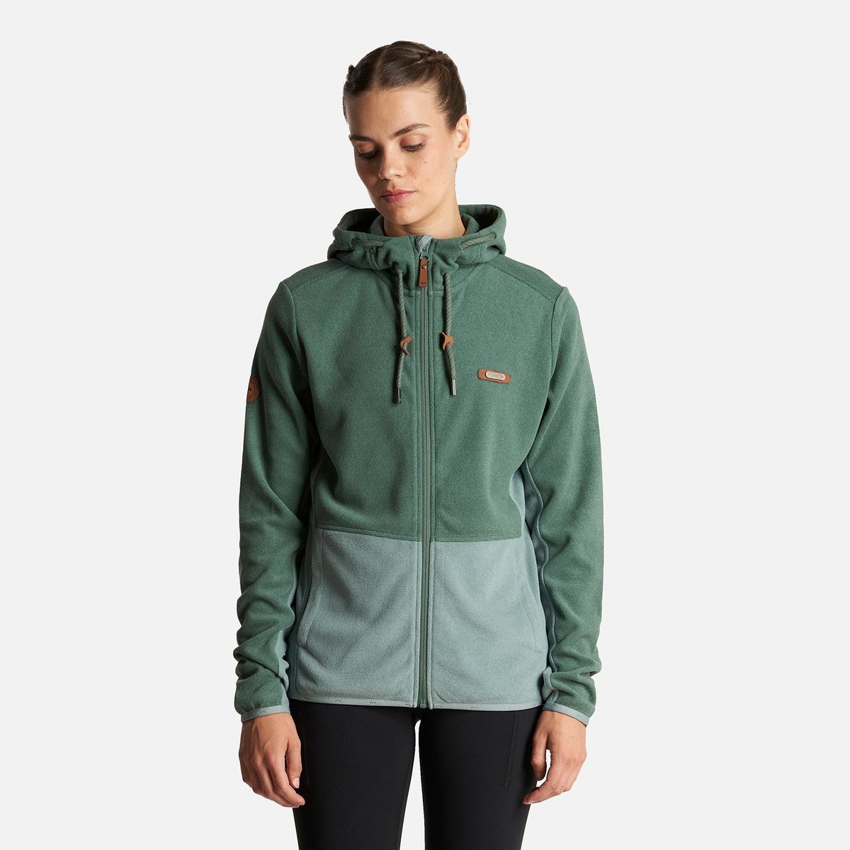 LIPPI - Poleron Mujer Stripes Nano-F Full Zip Hoody Verde Botella Lippi