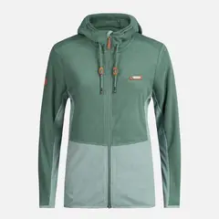 LIPPI - Poleron Mujer Stripes Nano-F Full Zip Hoody Verde Botella