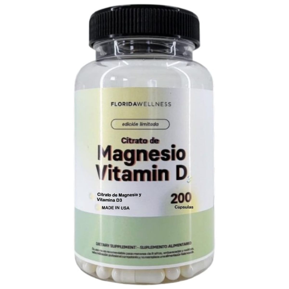 NATURAL FARM - Citrato De Magnesio + Vitamina D3 Nf 1 Frasco 200 Capsulas