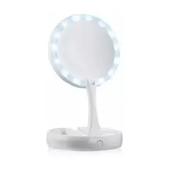 GENERICO - Espejo Con Luz Led Plegable Aumento 10x