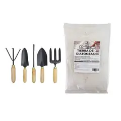 MOHICAN - SET HERRAMIENTAS JARDIN MANGO MAD + TIERRA DIATOMEAS 1,2KG