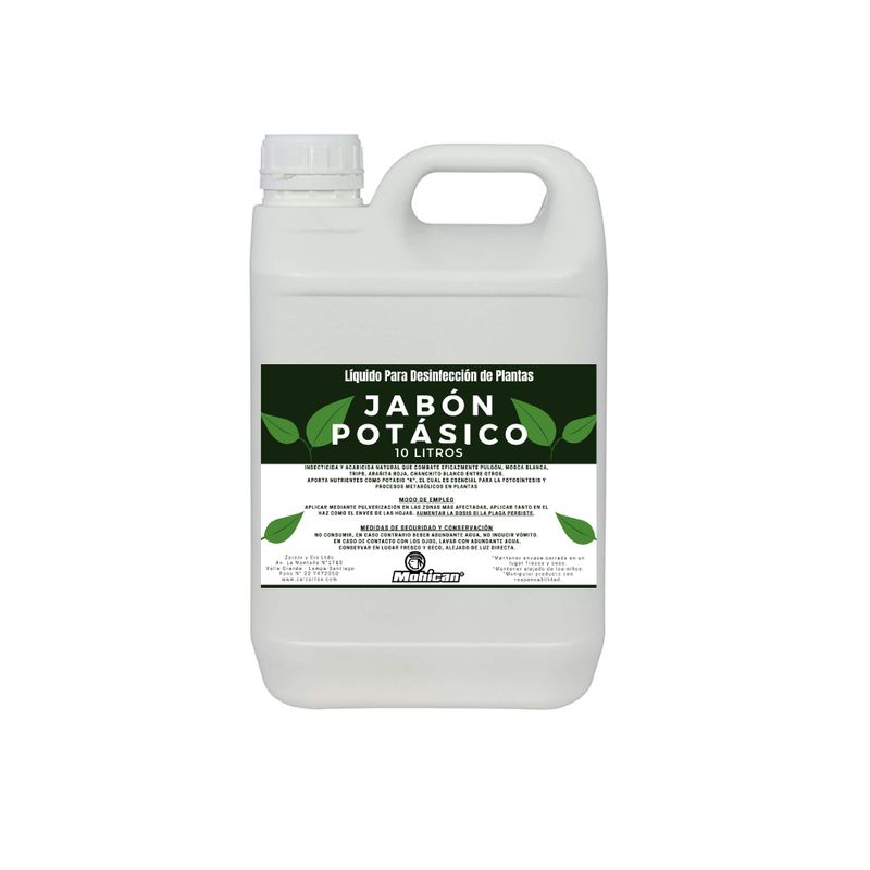 MOHICAN - JABON POTÁSICO LIQUIDO DESINFECCIÓN DE PLANTAS BIDÓN 10 LTS