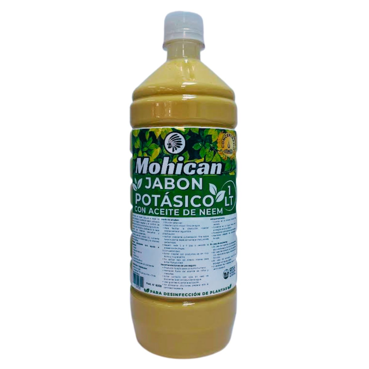 MOHICAN - JABÓN POTÁSICO ACEITE DE NEEM CONCENTRADO 1 LTS (200 LTS)