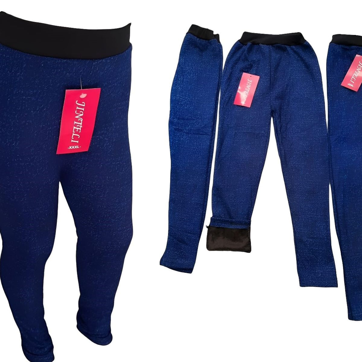 AGW - Pack 3 Calzas Niña Azul Forrada Polar