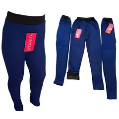 AGW - Pack 3 Calzas Niña Azul Forrada Polar