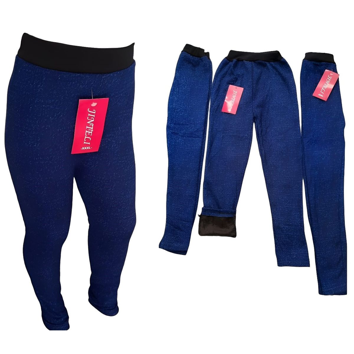 AGW - Pack 3 Calzas Niña Azul Forrada Polar