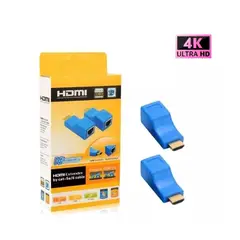GENERICO - Extensor Hdtv A Ethernet Rj45 Cat5-e/6, 1080p, Hasta 30 Mts