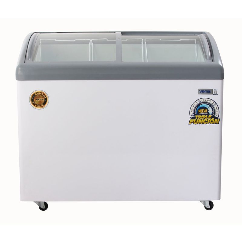 VENTUS - Conservadora Ventus Triple Función Tapa de Vidrio Curvo CTV340C