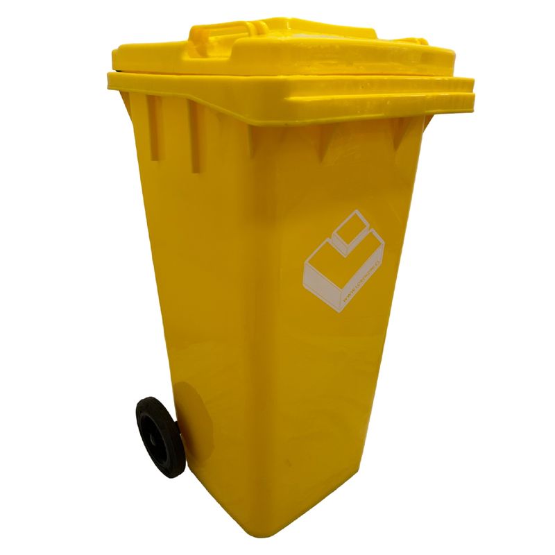 LORENZINI - Contenedor Basurero 120 Lt Amarillo con Tapa/rueda