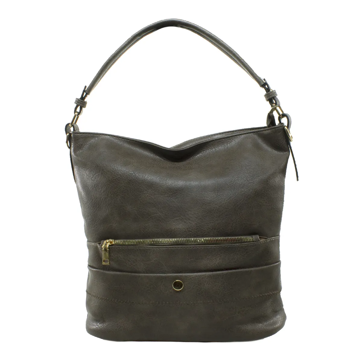 MAILEA - Cartera ecocuero bote cierre inferior para mujer taupe