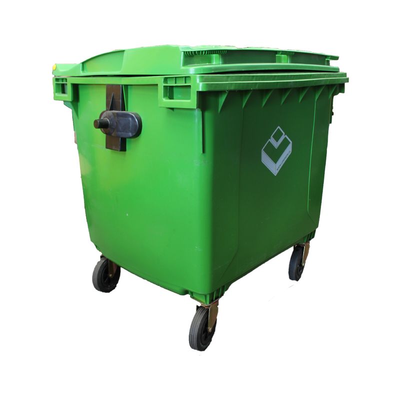 LORENZINI - Contenedor Basurero 1100 Lts Verde con ruedas