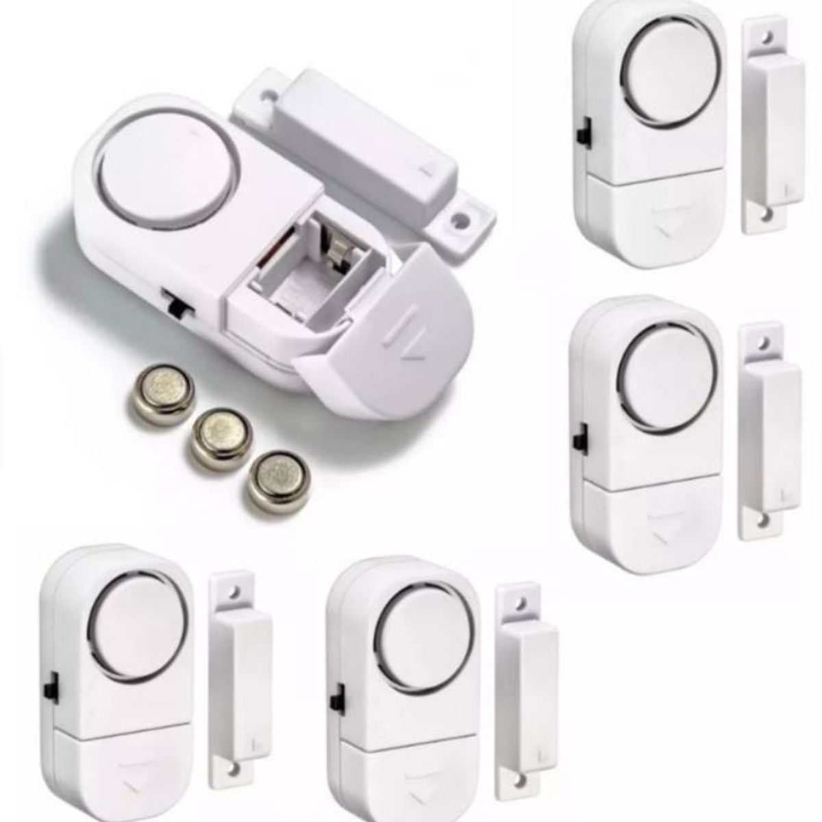 GENERICO - Pack 5 Alarmas Sensor Magnético Para Puertas Y Ventanas 90db