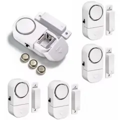 GENERICO - Pack 5 Alarmas Sensor Magnético Para Puertas Y Ventanas 90db