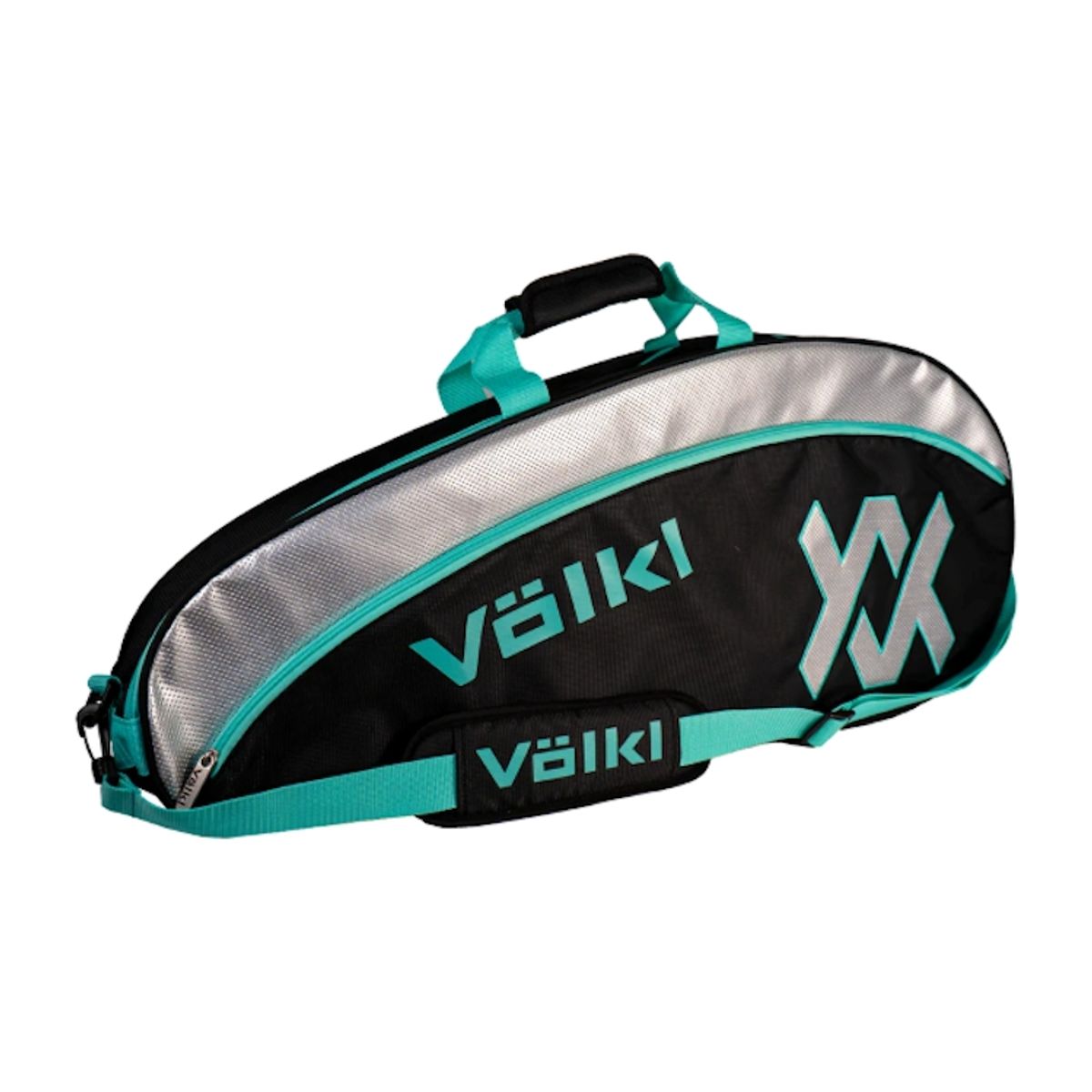 VOLKL - Bolso Tenis Tour Pro  2/3 Raquetas Negro-Turquesa-Plata Völkl