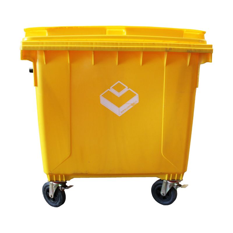 LORENZINI - Contenedor Basurero 1100 Lts Amarillo con ruedas