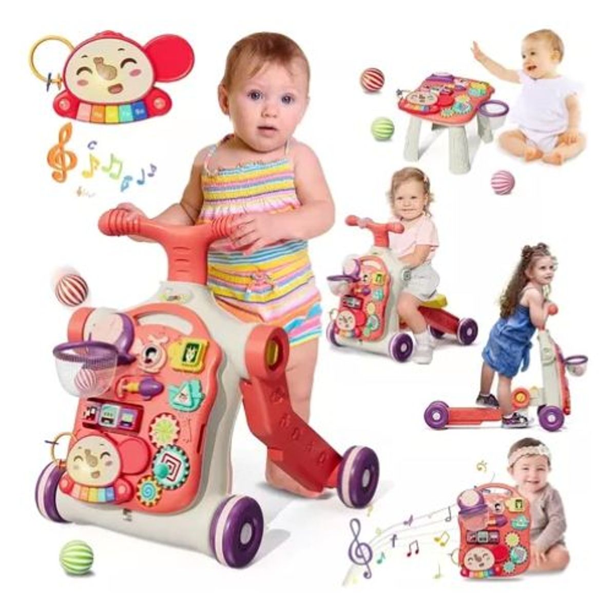 GENERICO - Caminador Andador Scooter Bebé Musical Multifuncional 5 En 1