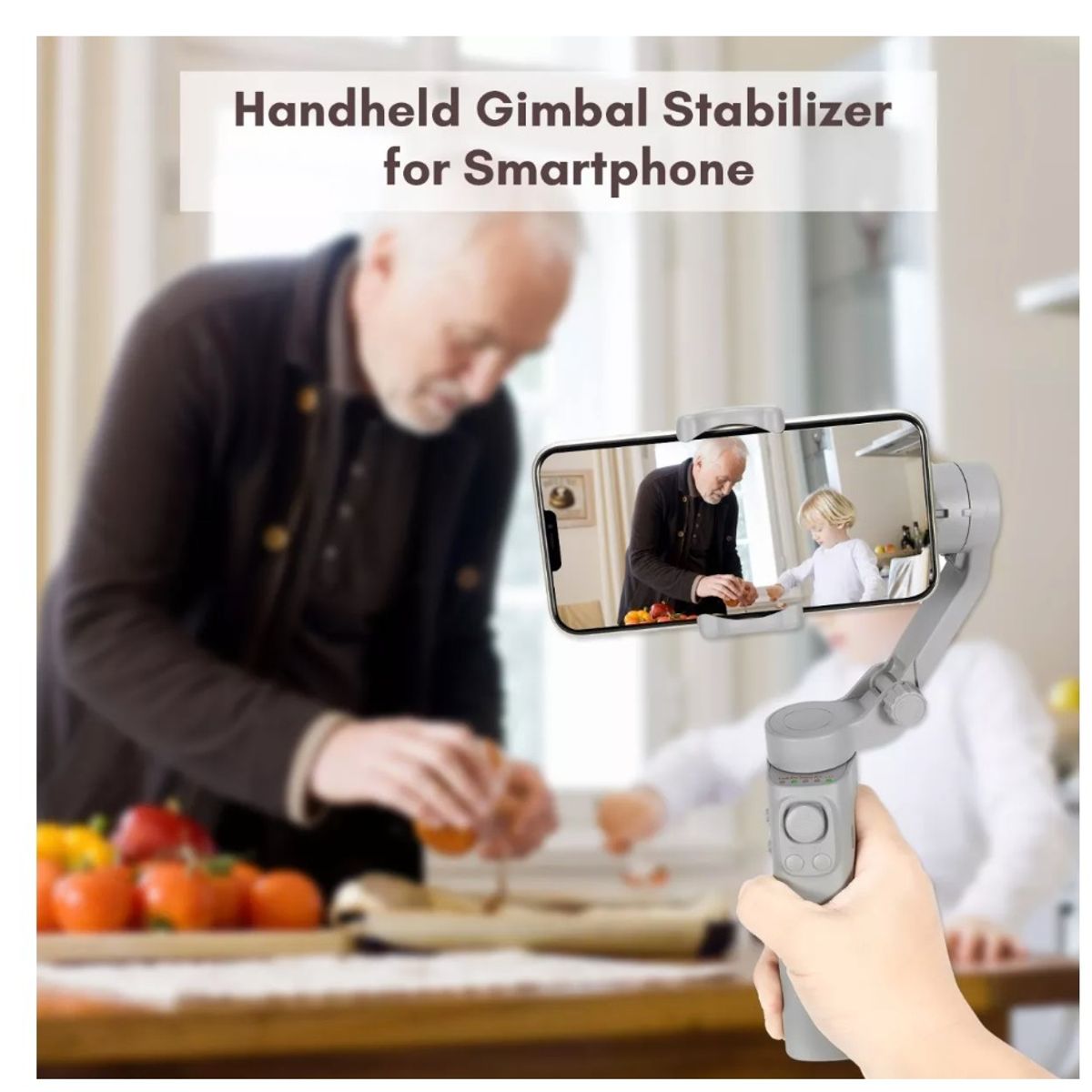 GENERICO - Estabilizador De Celular Soporte Gimbal Estabilizador Camara GRIS