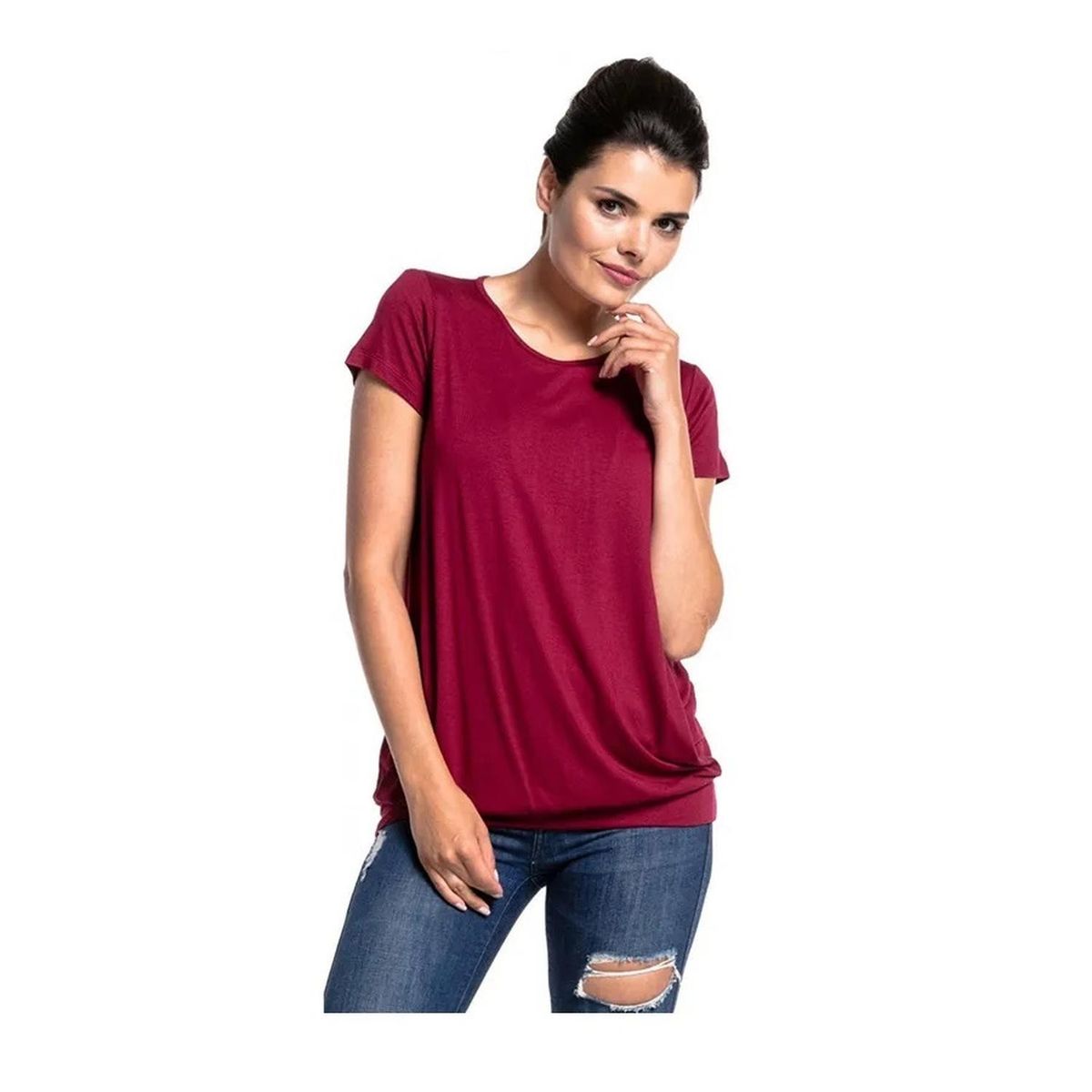 KIVARA - Polera Lactancia Maternidad Manga Corta Roja - Rojo