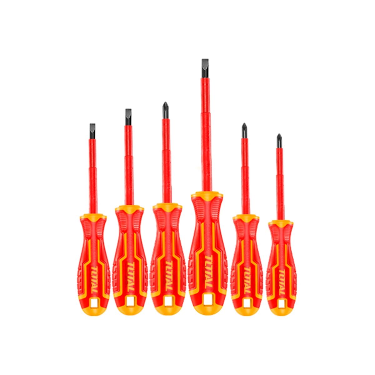 TOTAL TOOLS - Set Destornilladores Aislados 6 Piezas Industrial TOTAL