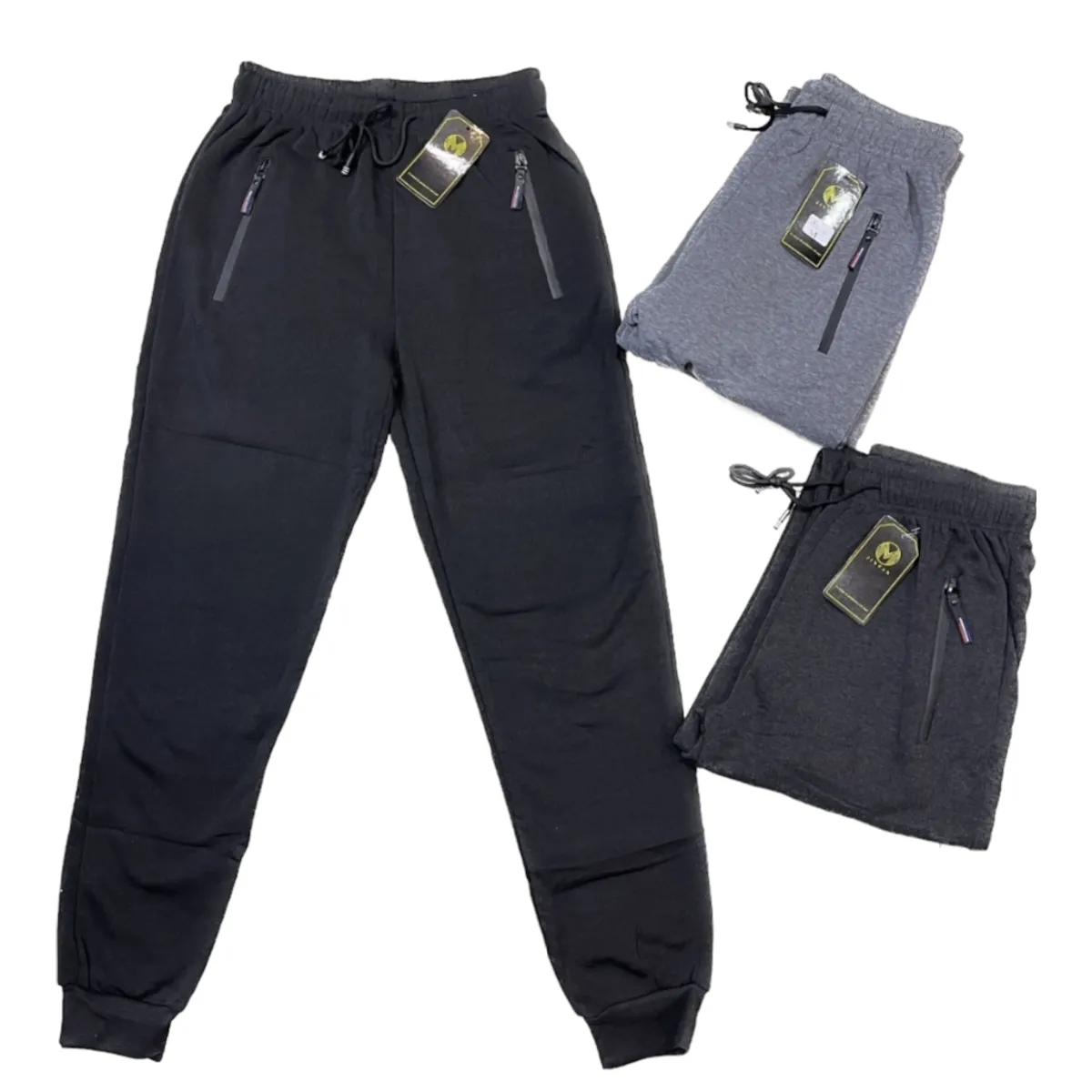 AGW - Pack 3 Pantalones Buzo Hombre . Forrado Polar Liso