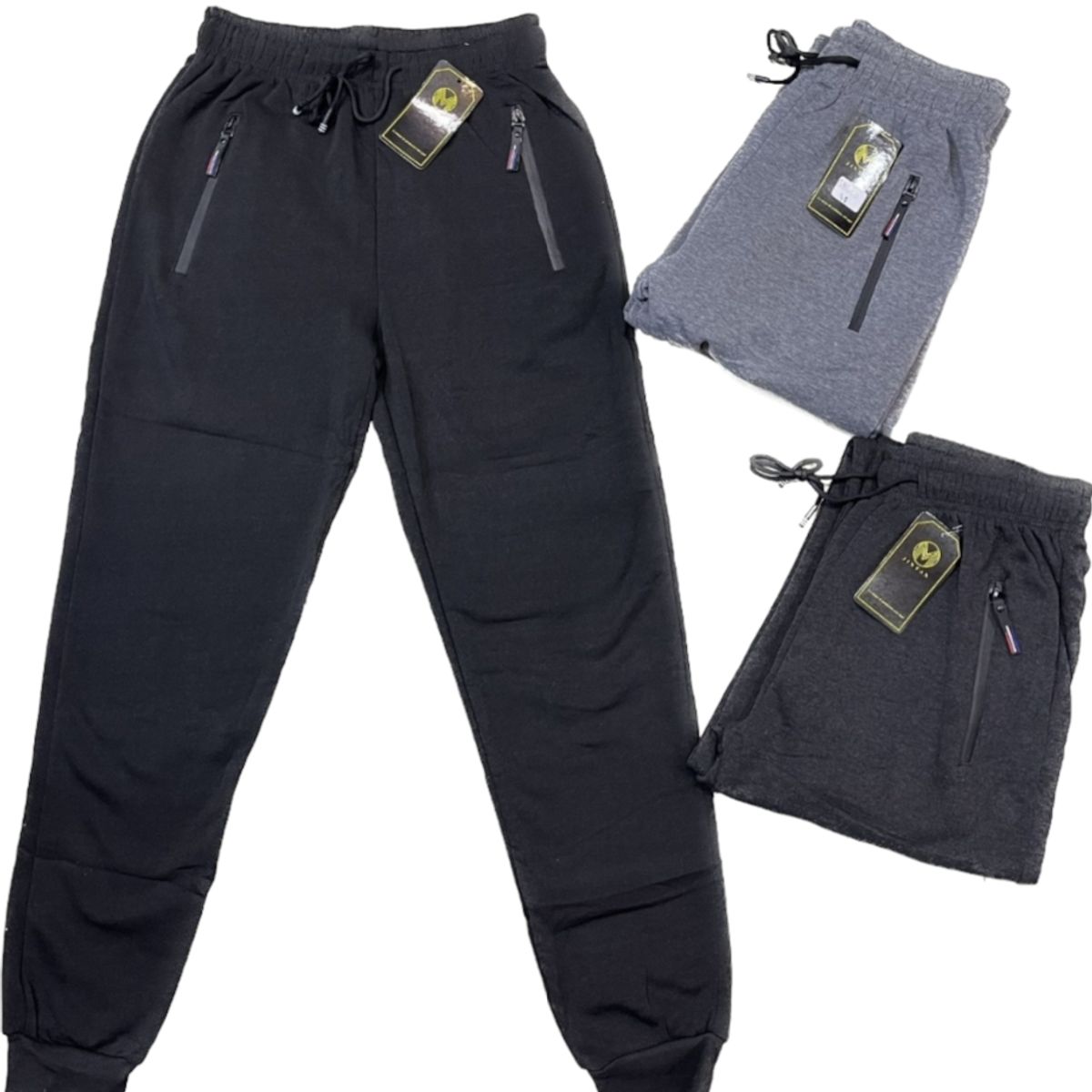 AGW - Pack 3 Pantalones Buzo Hombre . Forrado Polar Liso