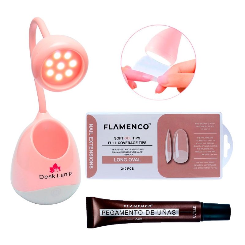 GENERICO - Kit Para Uñas Soft Gel Oval  Lampara Inalámbrica Led Uv