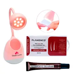 GENERICO - Kit Para Uñas Soft Gel Coffin Lampara Inalámbrica Led Uv