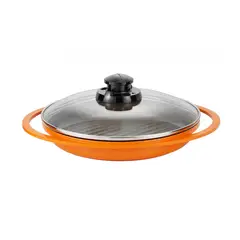 ROICHEN - Grill Con Tapa 26cm Naranjo Natural Cocina Premium