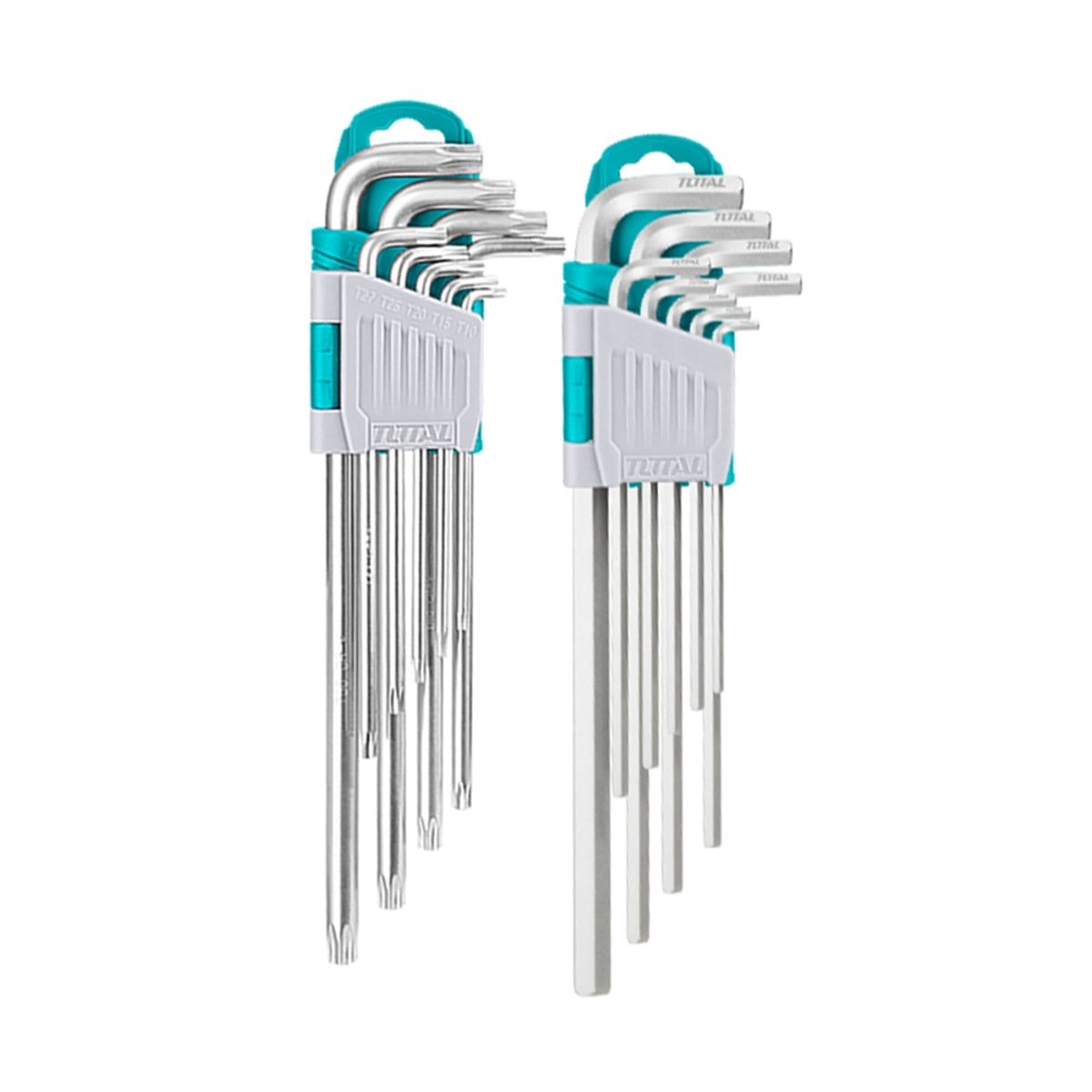 TOTAL TOOLS - Kit Juego de Llaves Allen Hexagonal Estrella 18 Piezas TOTAL