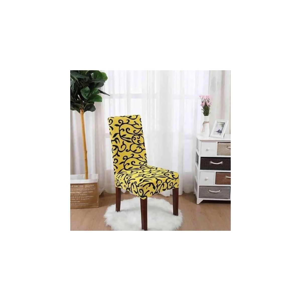 U BUY - 6x  Funda De Silla Para Comedor Diseño Flor Spandex