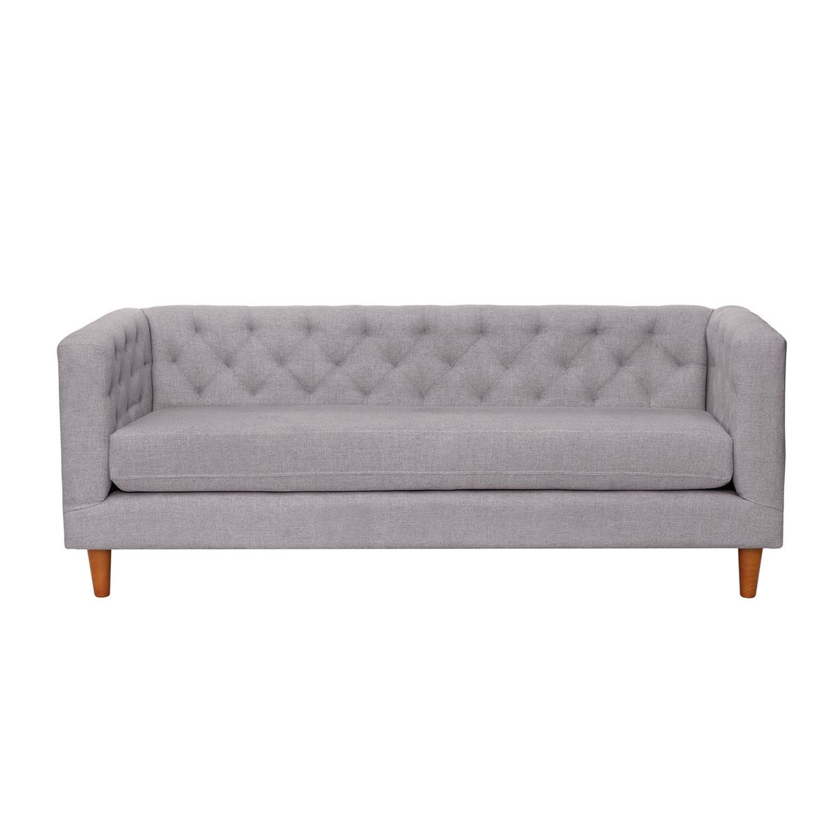 LATAM HOME - Sofá Latam Home Brescia 3 Cuerpos Gris Claro Capitoné