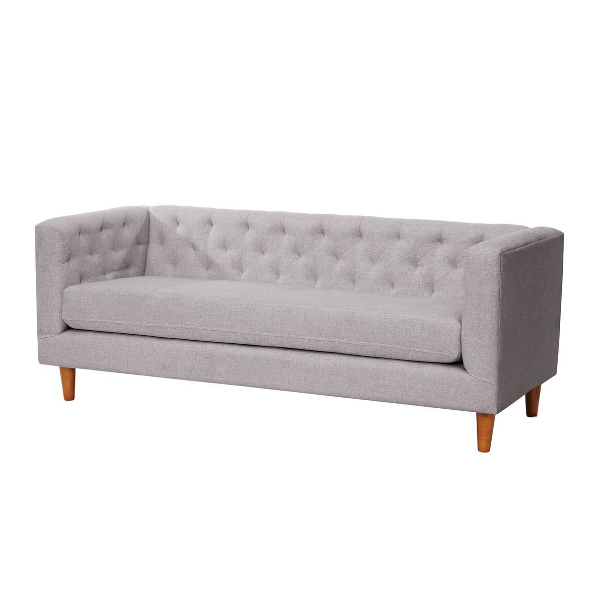 LATAM HOME - Sofá Latam Home Brescia 3 Cuerpos Gris Claro Capitoné